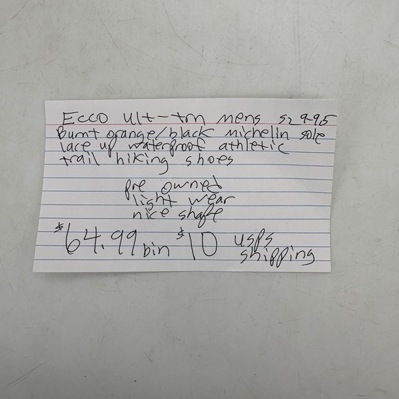 ECCO Mens 9 Biom Waterproof Trail Running Shoes Orange Black Michelin Sole - Picture 13 of 13